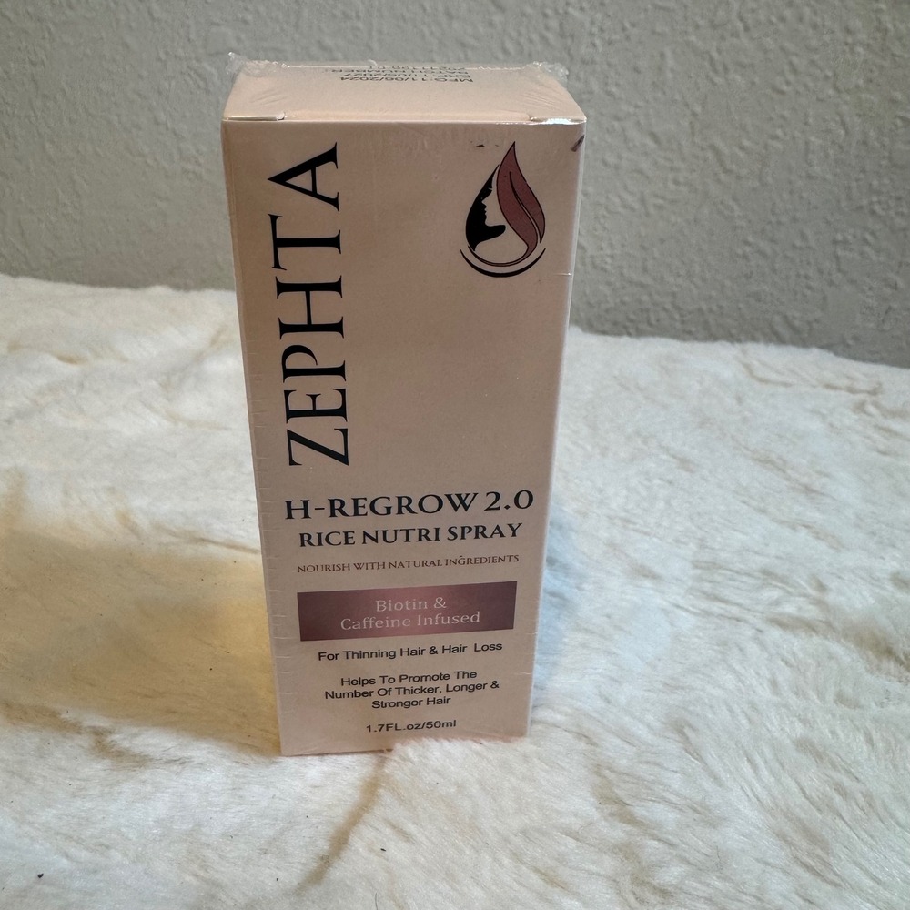 Zephta H-Regrow 2.0 Rice Nutri Spray Biotin Caffeine Hair Loss Treatment 1.7oz